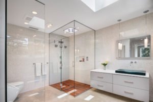 Spacious Glass Cubicle Walk-In Shower Design