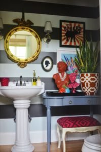 Love this eclectic bathroom