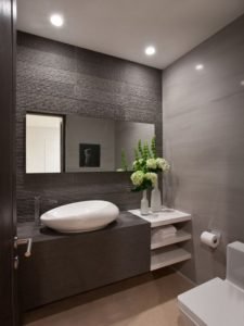 White Contemporary Powder Room