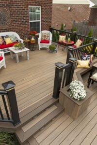 Traditional wooden decking
